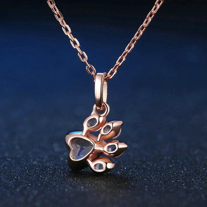 Pink Quartz Paw Necklace