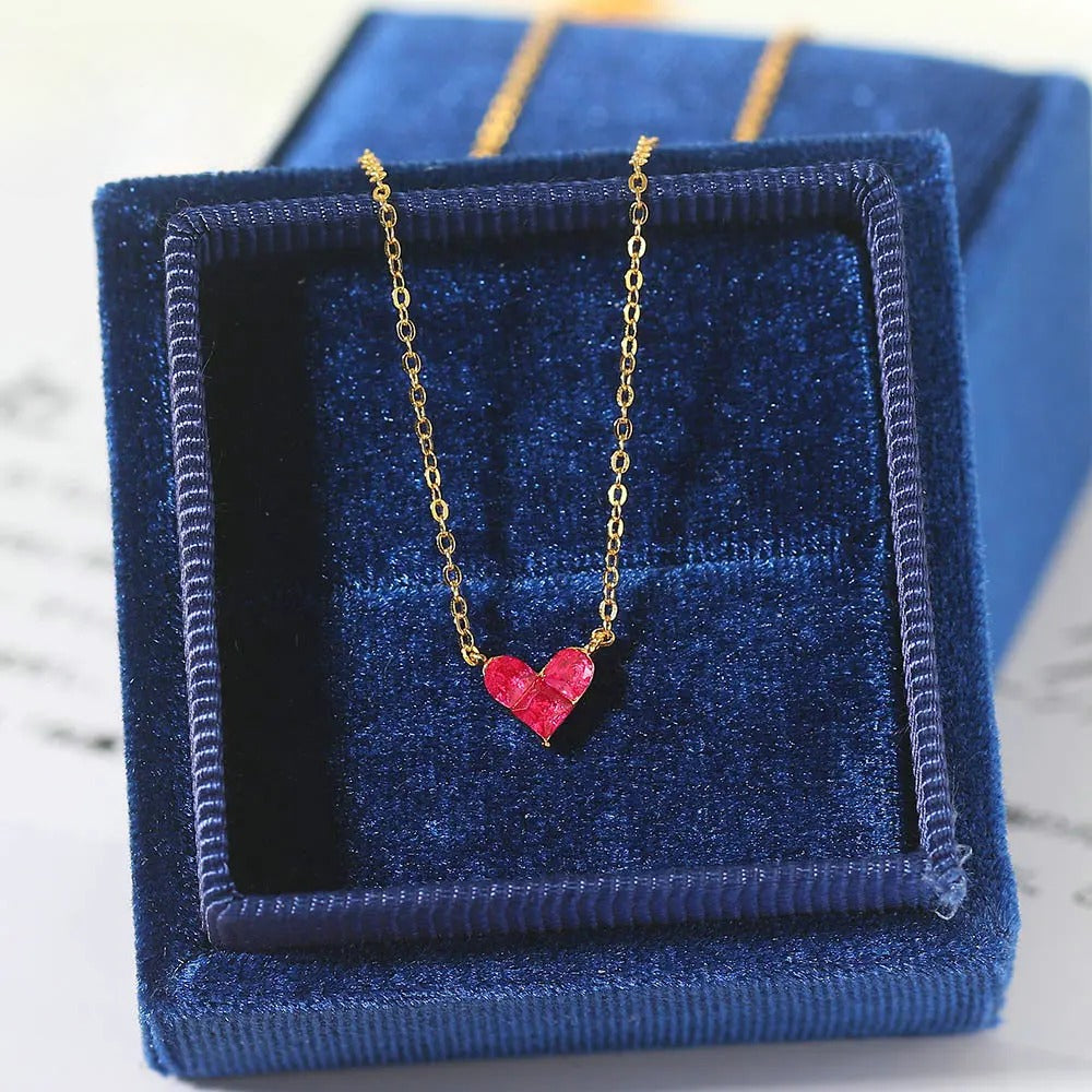 Sweety Heart Corundum Necklace